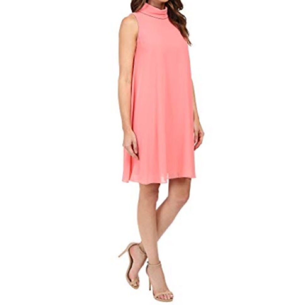 Vince Camuto Sleeveless Mock Neck Flyaway Dress